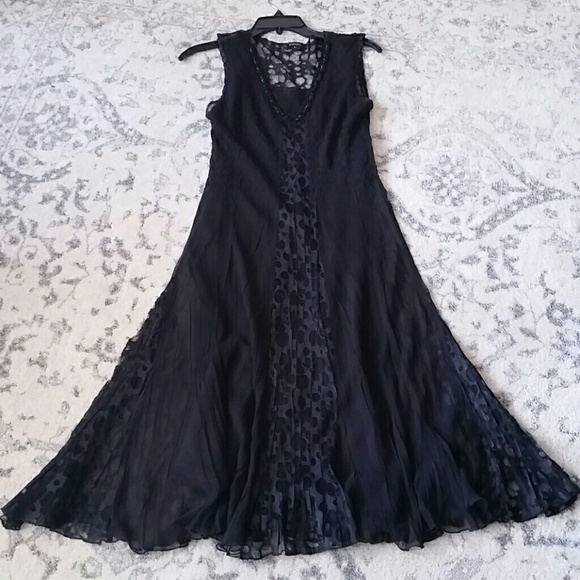 Komarov Dresses & Skirts - Komarov Beaded V-Neck Dress